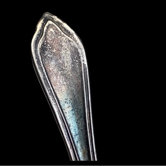 B SILVER PLATED Antique Vintage Sugar Spoon Serving Spoon Silverware - Picture 4 of 7